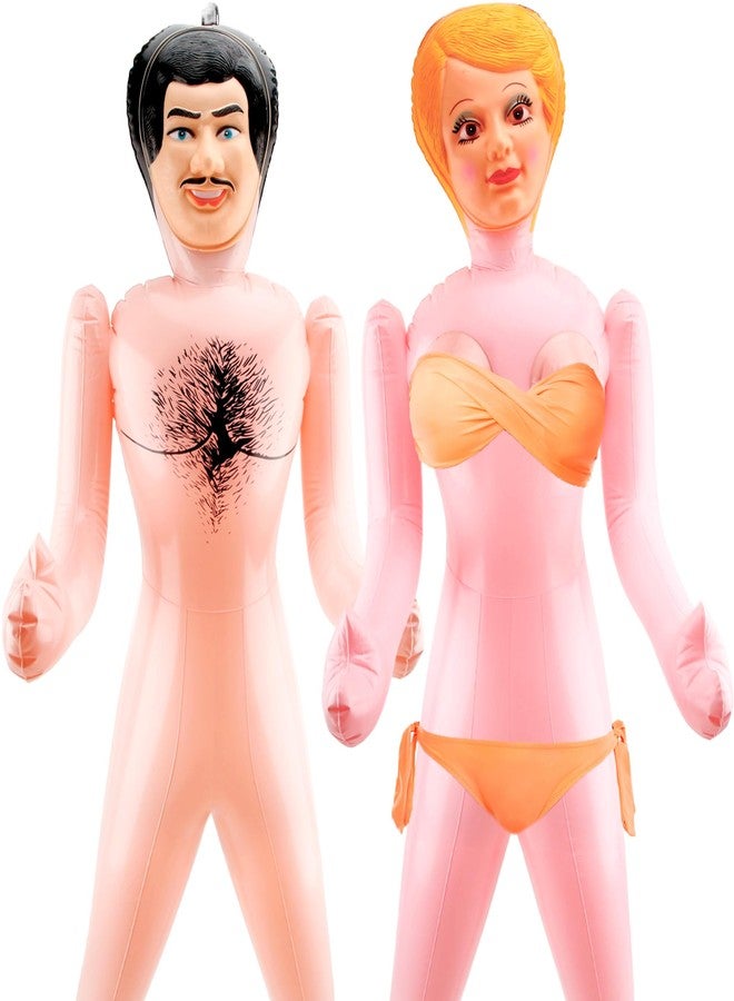 Drayear 2 Pack 59 Inch Funny Inflatable Doll Life Size Blow Up Tricky Doll for Halloween Gag Prank Props Tricky Game Bachelorette Party, 2 Styles - Image 1